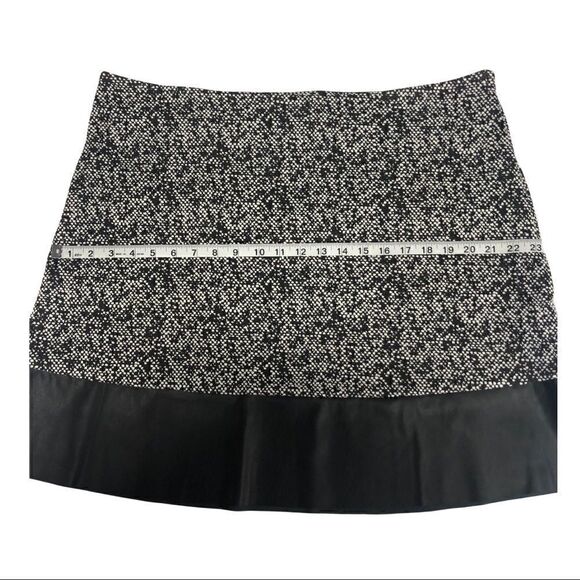 Michael Michael Kors Skirt Black White Print Faux Leather Hem Side Zipper XXL - Picture 10 of 10